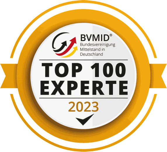 Siegel: Top 100 Experte 2023 der BVMID